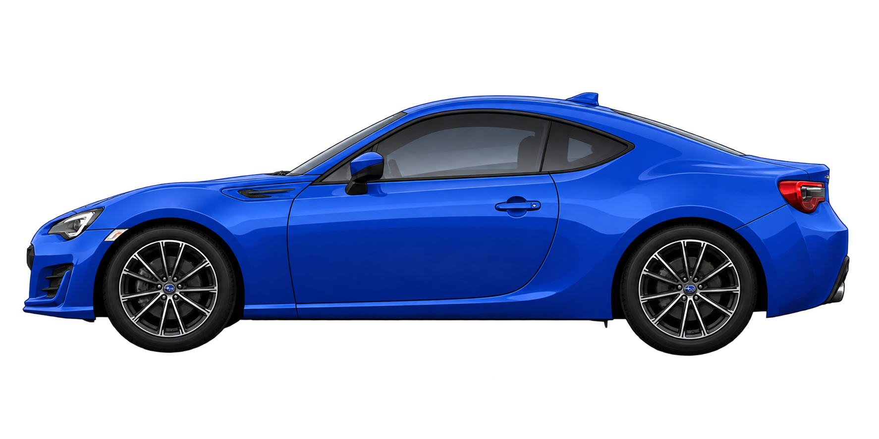 Blue 2017 Subaru BRZ side profile